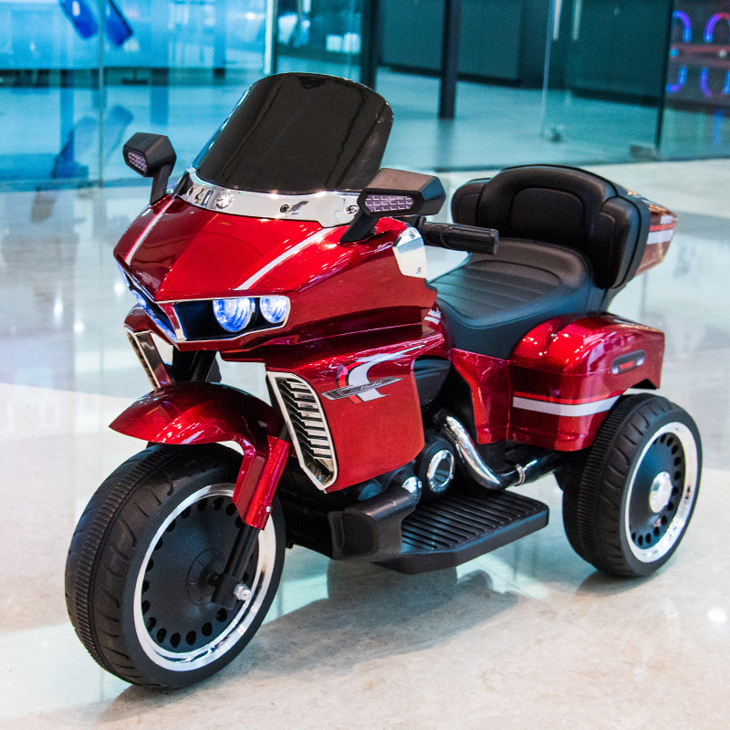 儿童电动摩托车男女孩可坐人充电玩具车1-3-6岁宝宝遥控电瓶三轮