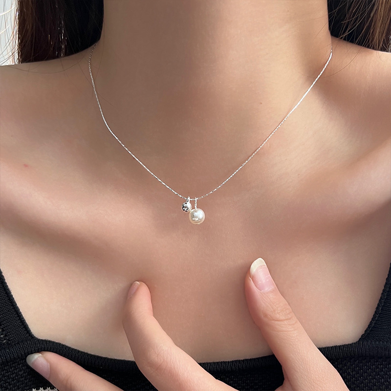 Bloggers Same Style Love Pearl Necklace Women's Graceful and Fashionable Non-Fading Clavicle Chain Advanced Minority All-Match Necklace