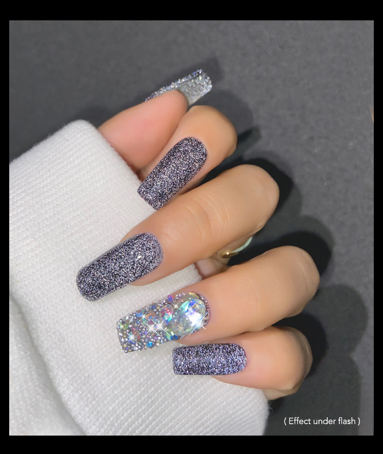 碎钻粉美甲胶2021网红爆闪钻石微钻晶钻香槟色亮片蹦迪闪粉甲油胶