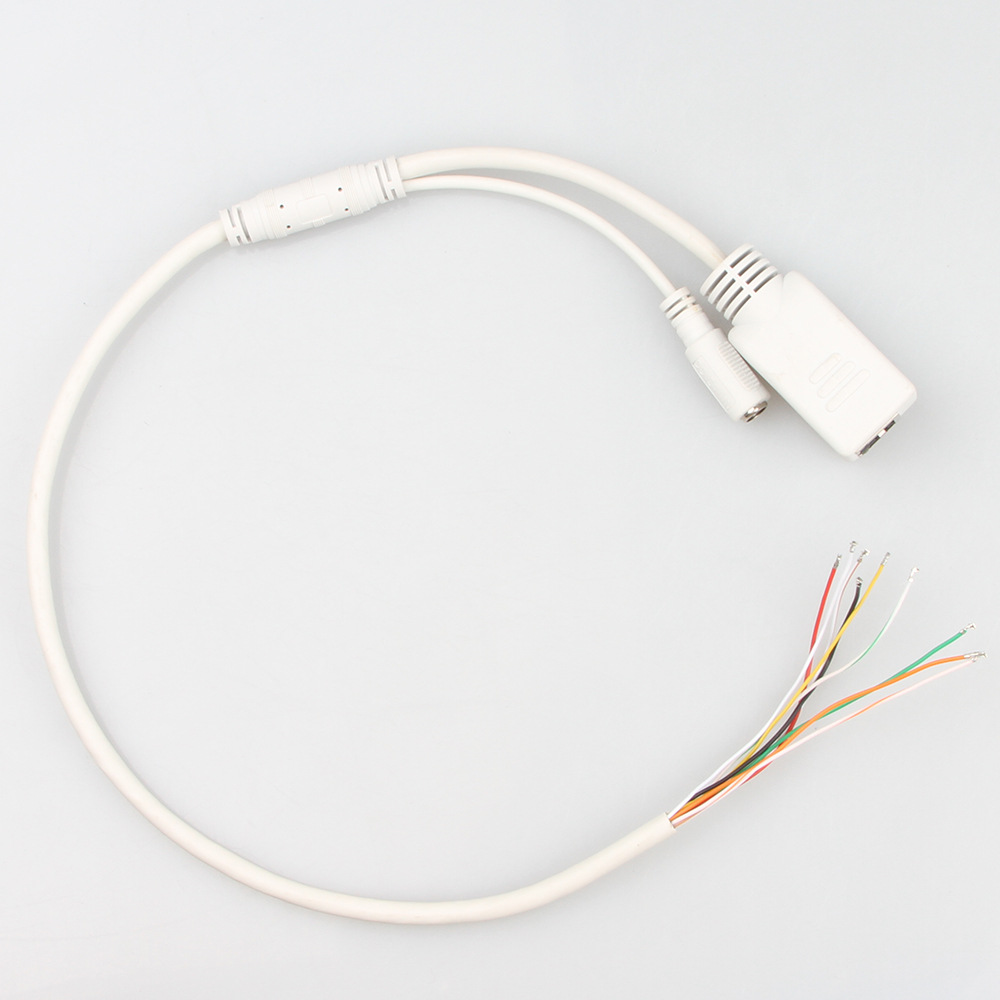 二合一rj45网络摄像头poe尾线 监控摄像机网络防水尾线带信号 dc