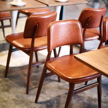 北欧复古餐厅餐椅工业风酒吧咖啡店铁艺休闲椅子创意靠背凳子loft