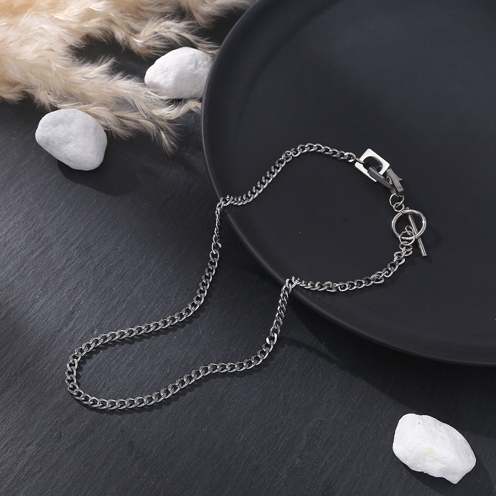 Cool Personality Hip Hop Necklace Special-Interest Design Fashion All-Match Clavicle Chain High-Grade Cold Style Necklace Wholesale