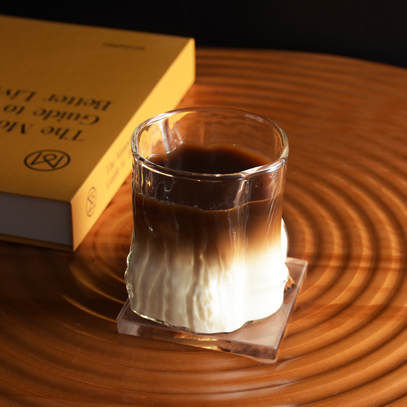 ins网红创意咖啡杯透明拿铁杯子玻璃杯家用高颜值果汁杯水杯-阿里巴巴