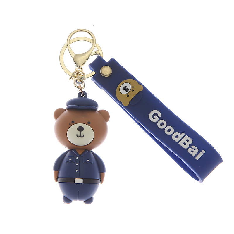 Bai Jingting Same Style Bear Keychain You Are My City Camp Xingke Base Tear Mole Bear Bag Pendant Couple Female