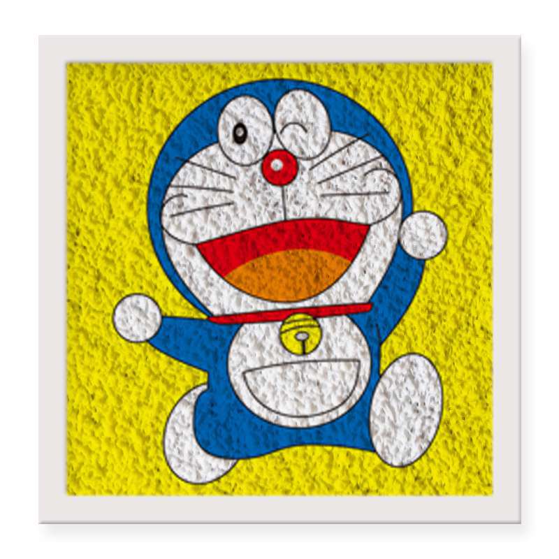 哆啦a梦列系纸浆画手工diy材料包 创意手工制作立体画填色画