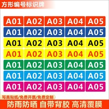 数字号码标识牌长方形货架编号防水PVC不干胶贴纸工厂仓库贴B