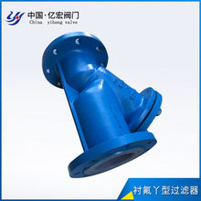 亿宏阀门管道法除污器 衬氟 Y型过滤器批发GL41F46-16C（重型）