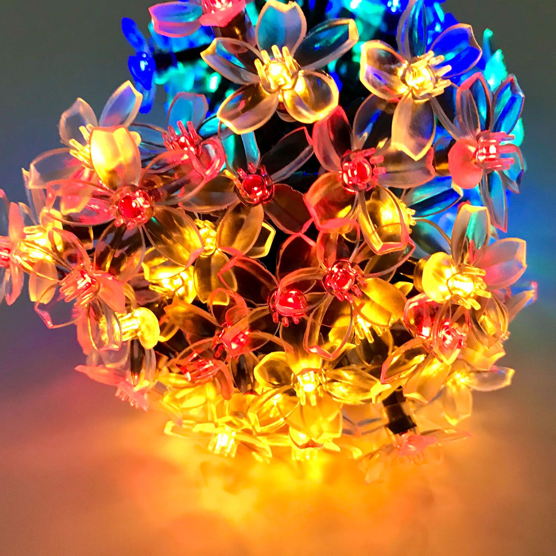 led太阳能灯串8功能花型 圣诞节日灯 户外庭院花园阳台装饰彩灯