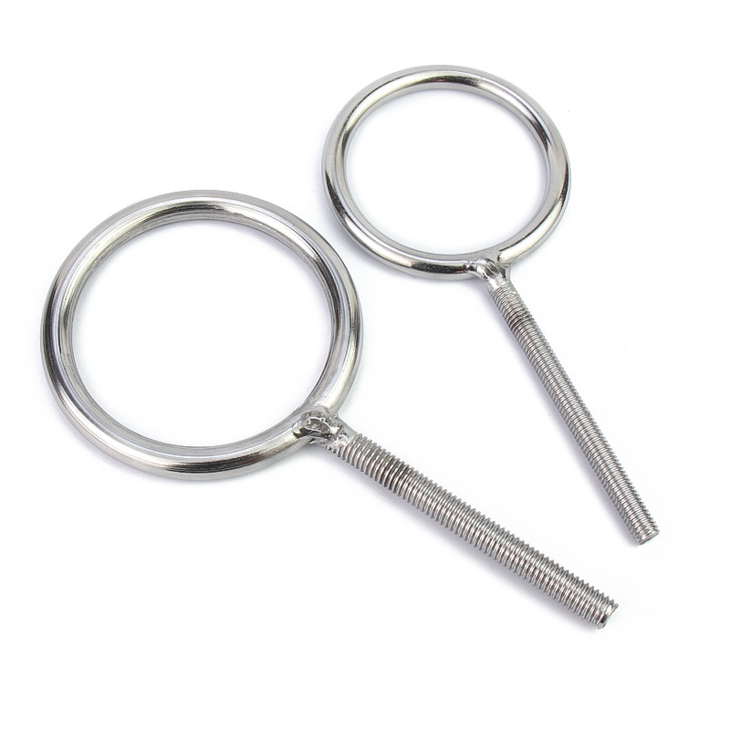 K31c304 Stainless Steel Rings Screw Band Sheep Eye Ring Super Long Welding Ring Hook Screw with Hole Loose Joint