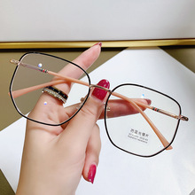2023女士个性复古平光镜新款防蓝光眼镜可配近视眼镜金属框架