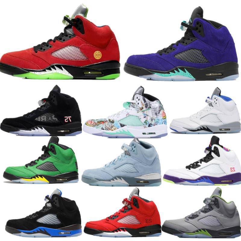 莆田鞋aj5高品质国际航班鸳鸯乔5涂鸦郭艾伦流川枫黑红男女篮球鞋