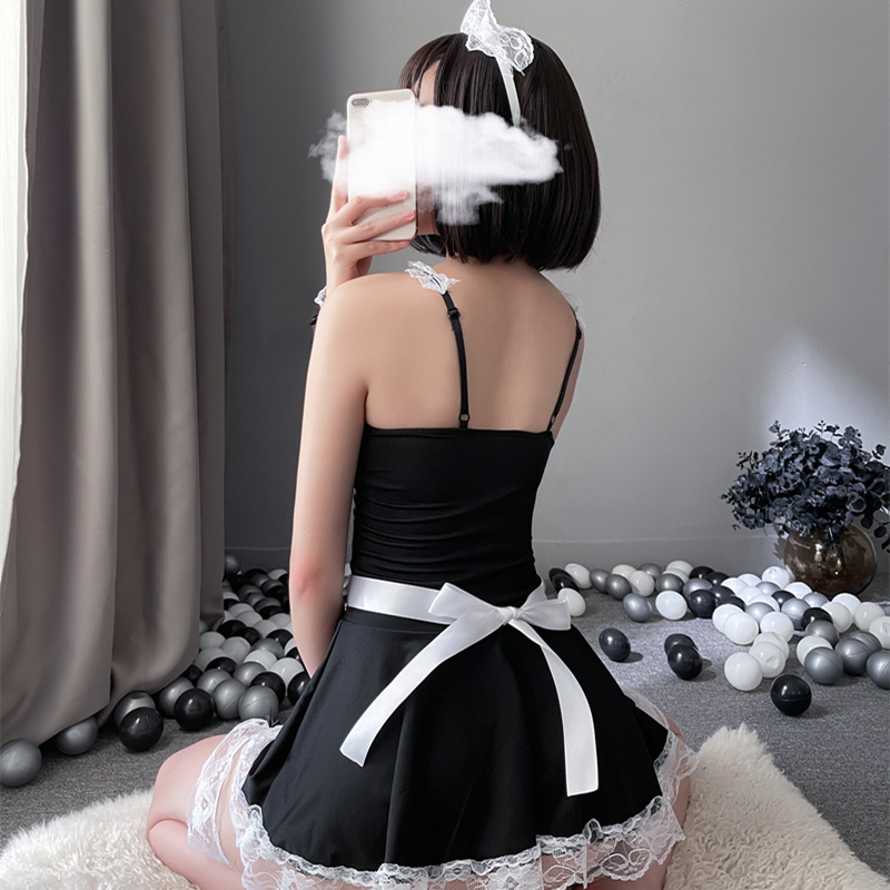 衣燃魅女高品质情趣内衣性感女仆装清纯诱惑吊带短裙套装9908