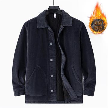 加厚灯芯绒棉衣秋冬宽松休闲男士夹克百搭风气质上衣-阿里巴巴