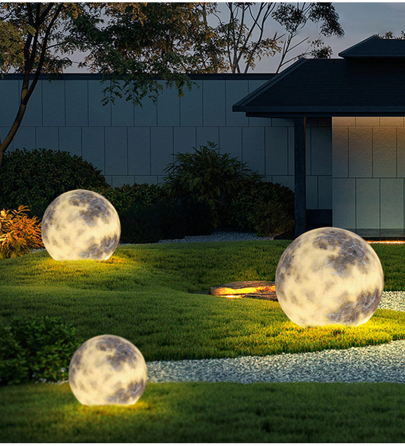 户外月球防水草坪灯灯景观庭院灯别墅花园布置装饰草地月亮发光球