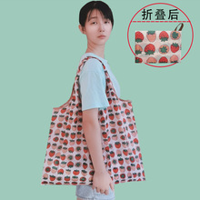 出口韩国可折叠超市购物袋便携环保袋大容量210D牛津布女手提袋子