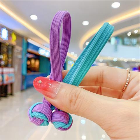 Chinese Knot Children's Hair Band Colorful High Elastic Rubber Band Hair Rope Simple Fashion Cute Korean Style Girl's Hair Rope