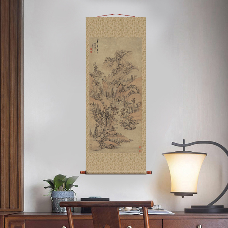 剪纸晨曦字画墙绘沁园春雪字画华艺字画画畏相似参谋《仿一峰山水》