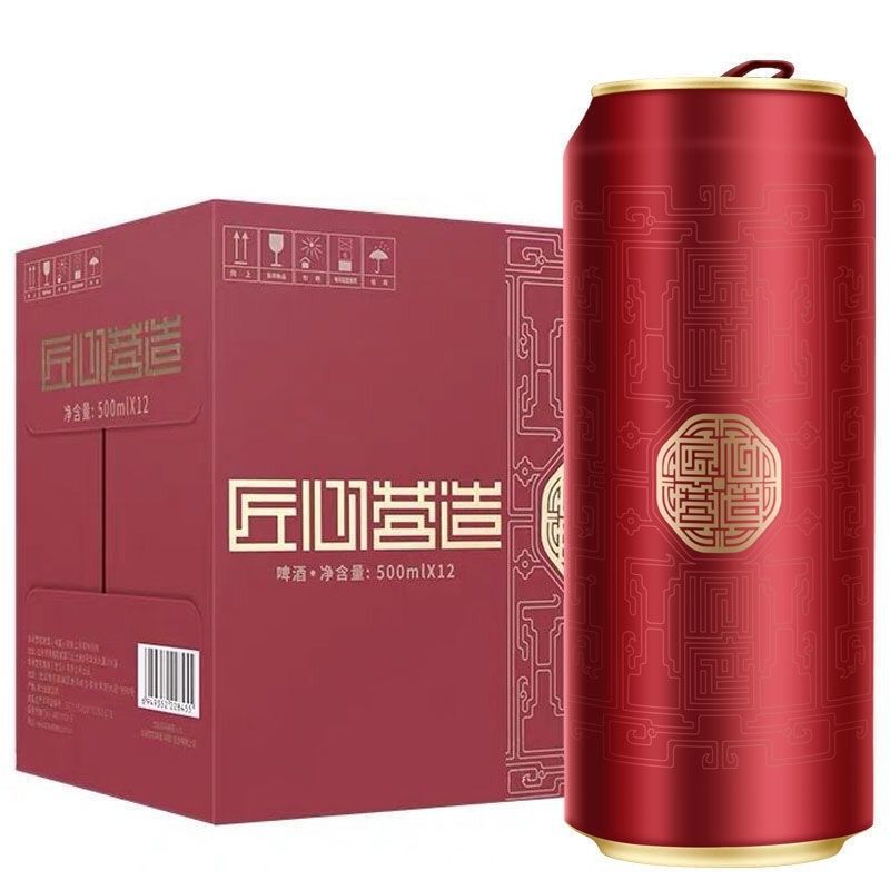 啤酒匠心营造啤酒易拉罐听装500ml×12麦汁浓度10°整箱促销-阿里巴巴