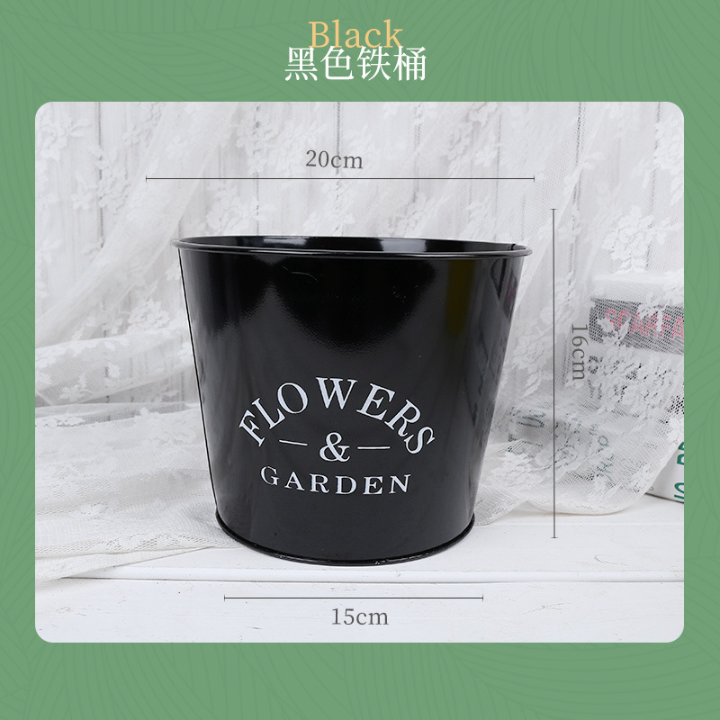 Factory Source Color Iron Flower Pot + Balcony Decoration Bonsai Greenery Pot Iron Flower Pot Sunflower Flower Pot