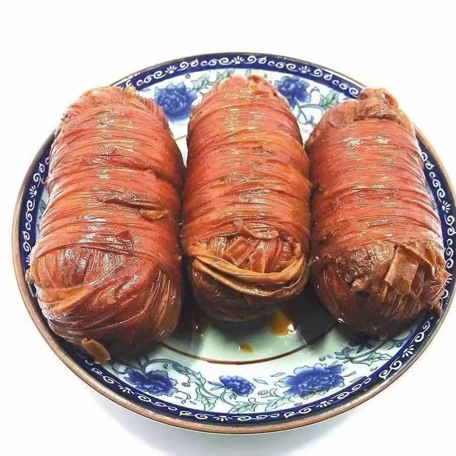 纯猪小肠220克全熟食苦肠即食下酒菜猪肠卷捆肠山东特产卤味小吃