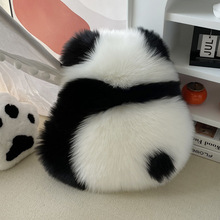 GZ6Mins风熊猫抱枕仿羊毛坐垫可爱靠背垫毛绒飘窗装饰靠枕垫沙发