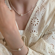 碎银子金属珍珠项链女韩国小众复古个性简约百搭气质颈链锁骨链