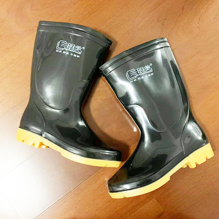 0902三明美雨鞋男士雨靴短筒中筒防滑厨房水鞋劳保女雨鞋高筒084