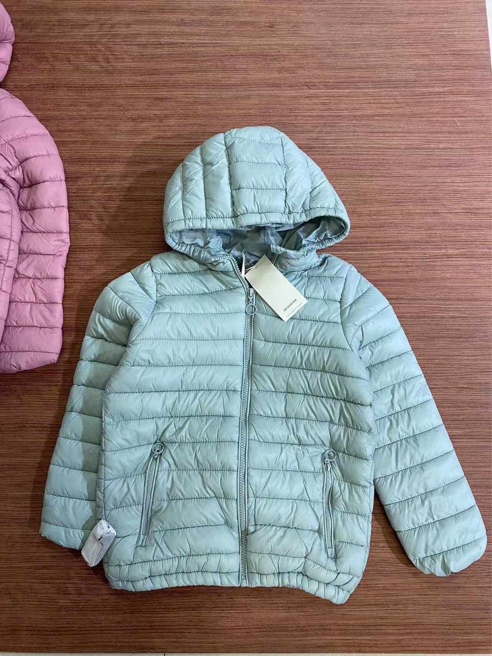 欧美外贸原单轻薄无杆羽绒羽绒棉混纺棉衣女童中大童轻薄外套2色