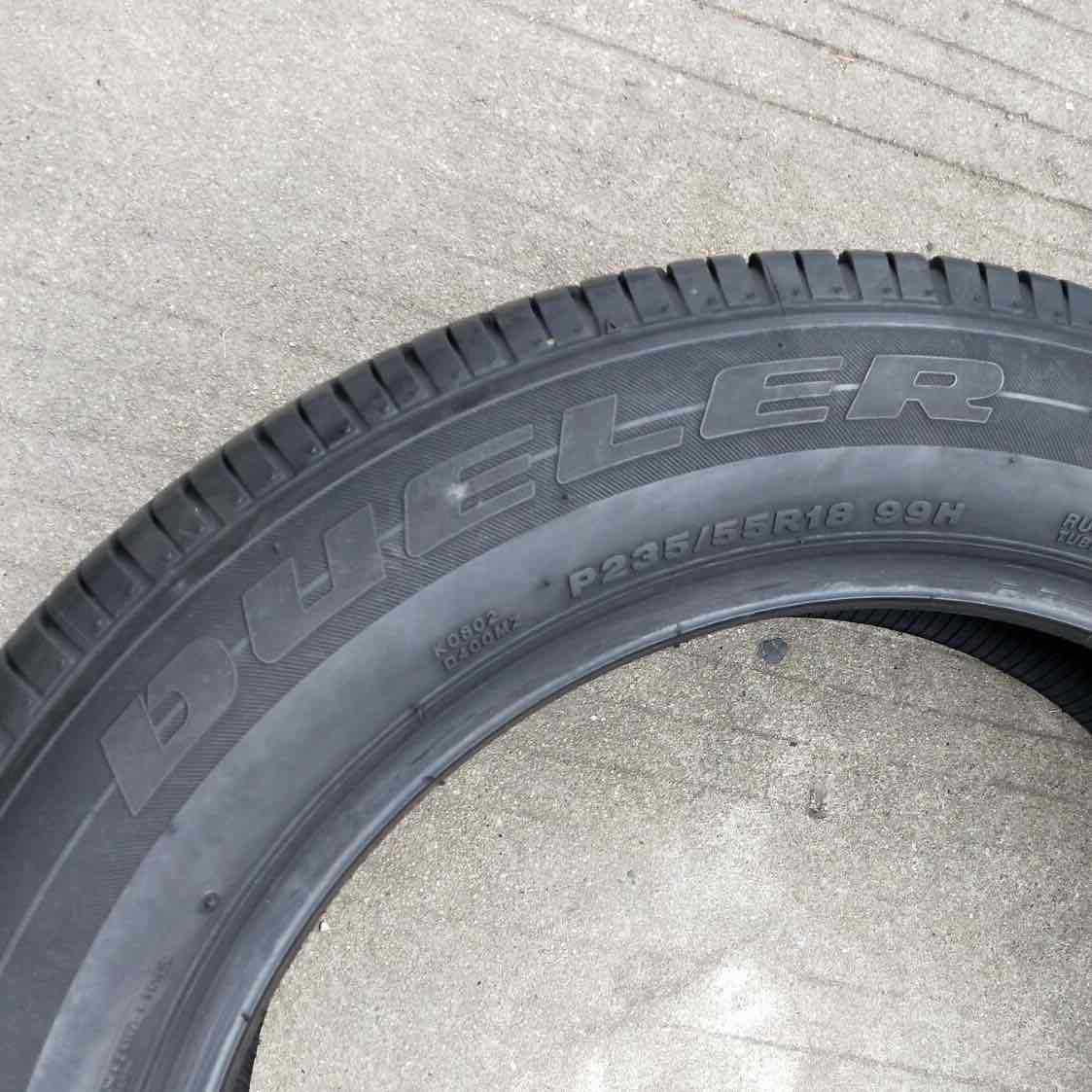 二手普利司通轮胎 el400舒适型235/55r18 100t 防爆适配丰田塞纳