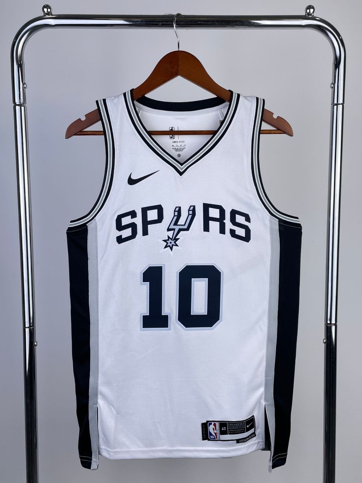 23赛季 马刺队 黑色白色 10号 索汗篮球运动背心nba球衣