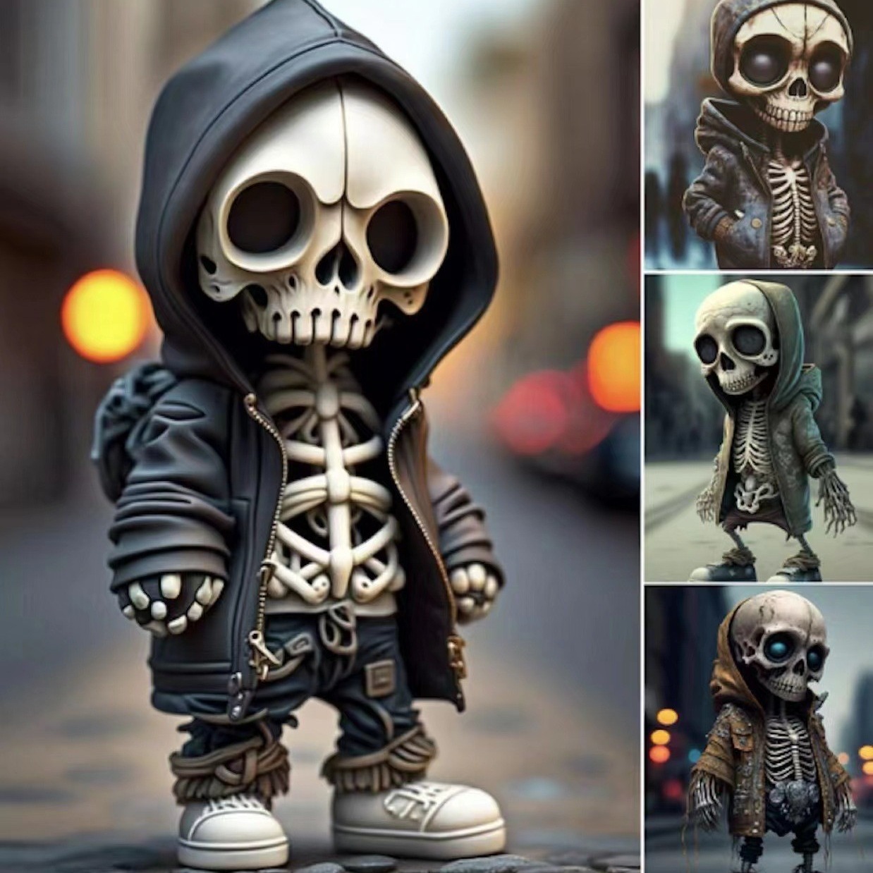 Cross-Border Amazon Acrylic Material Halloween Skull Doll Alien Sweater Ghost Festival Decorative Skeleton Pendant