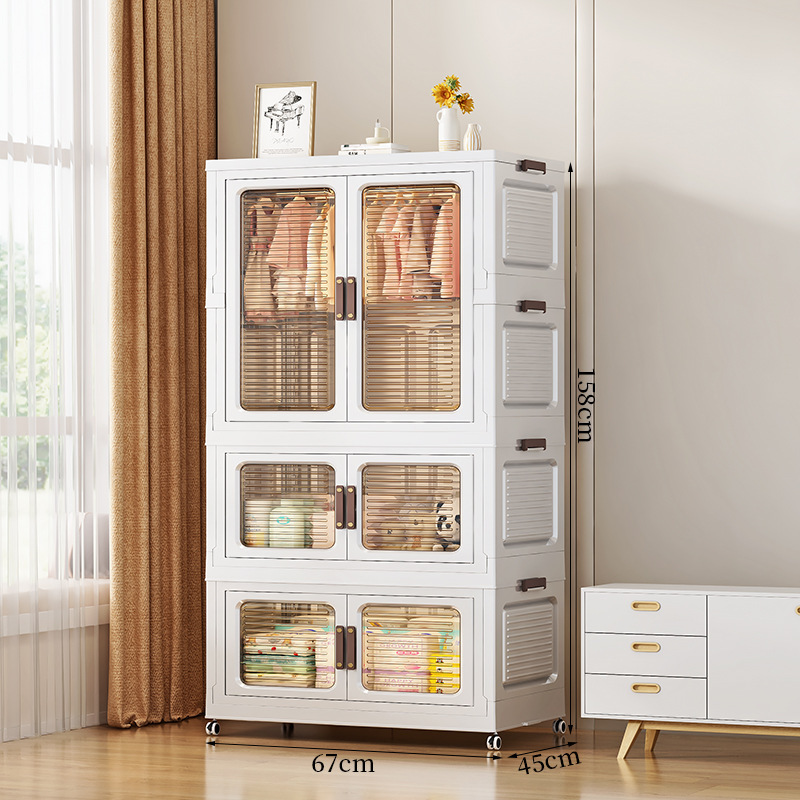 Installation-Free Simple Wardrobe Cloakroom Wardrobe Toy Household Layered Locker Folding Clothing Storage Cabinets