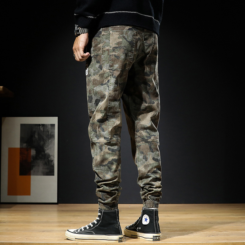 Autumn Camouflage Cargo Pants Men's Fashion Brand Ankle Banded Harem Pants Men's Jeans Casual Spring and Autumn Loose Large Size