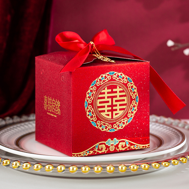 糖盒结婚喜糖盒子2023新款糖袋磨砂八角款订婚庆创意糖果包装礼盒