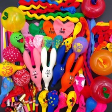 加厚异形多款兔子气球卡通混装多彩气球儿童生日装饰气球套餐