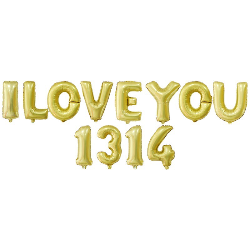 iloveyou 1314铝膜字母数字套装我爱你一生一世婚房布置装饰