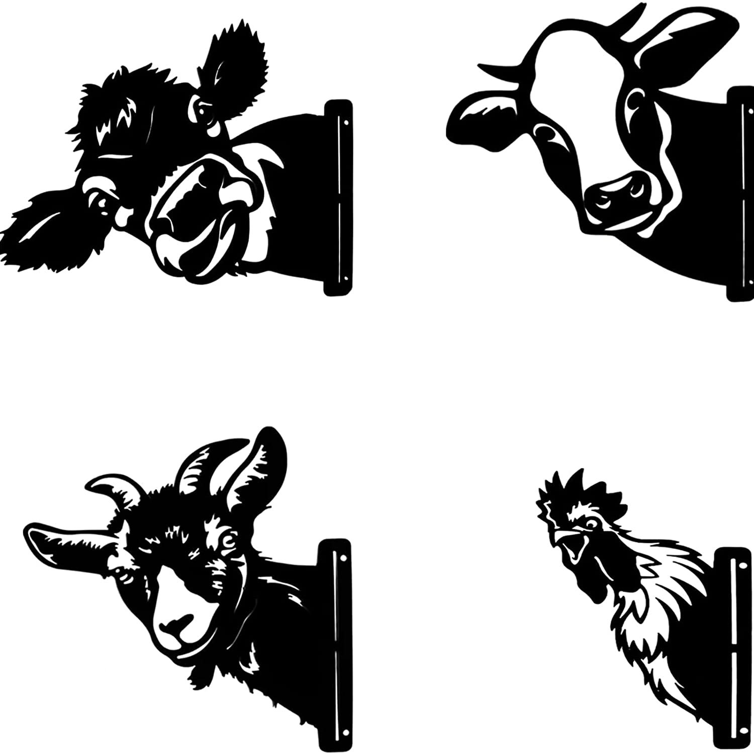 供应跨境外贸欧洲北美外贸农场挂件金属墙艺术牛羊艺术摆件工艺品