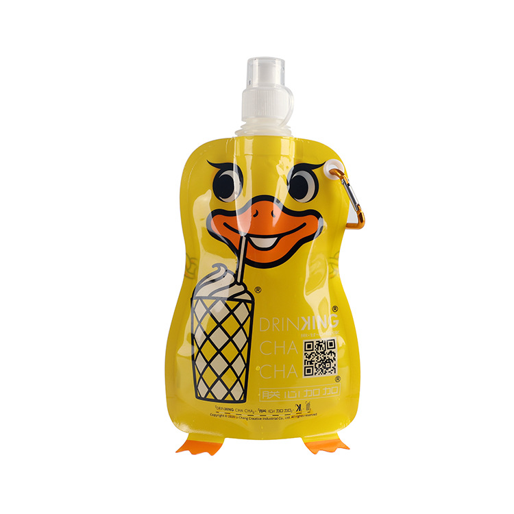 小黄鸭自立吸嘴拧盖异形袋 液体食品包装袋 塑料果冻饮料吸嘴袋