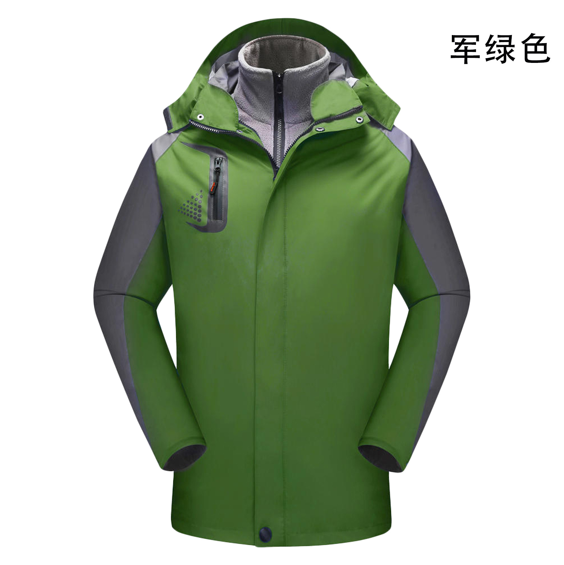 新款户外三合一冲锋衣可印logo厂家直销校服工作服团体服批发刺绣