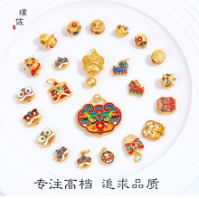 999足金醒狮黄金转运珠祥瑞舞狮手链5d硬金可爱小狮子 男女送礼物