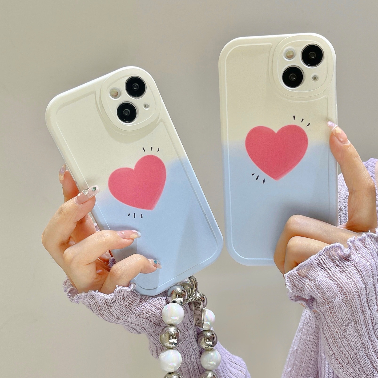 适用opporeno9爱心手机壳reno8/7简约r17/a72潮女a11x/a93手链a8