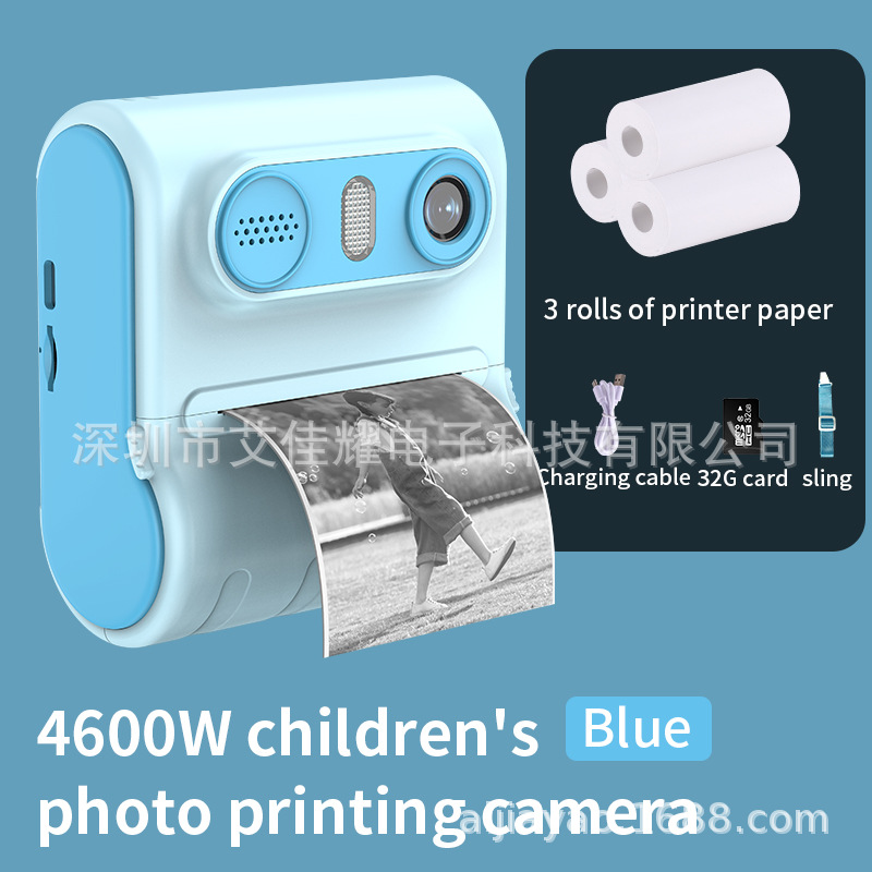 Cross-Border New Arrival Lk001 Children's Polaroid Printing Digital Camera Hd Dual Camera Camera 2.4-Inch Screen