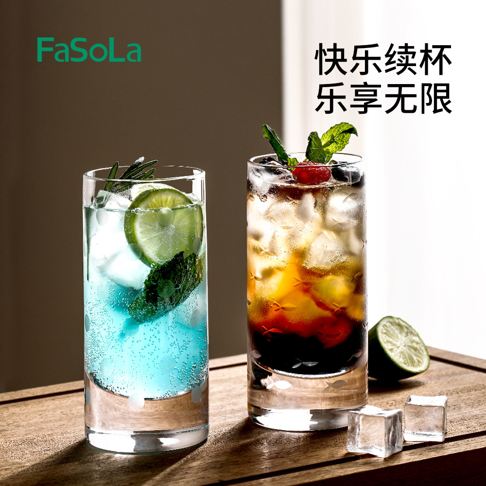 fasola高硼硅玻璃杯家用耐高温创意高级感杯子男女高颜值茶杯水杯