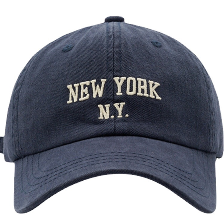 High Version South Korea Fashion Brand NY Embroidery Soft Top Baseball Cap Internet Influencer Street Snap Face-Looking Small Peaked Cap Female Autumn and Winter Korean Style