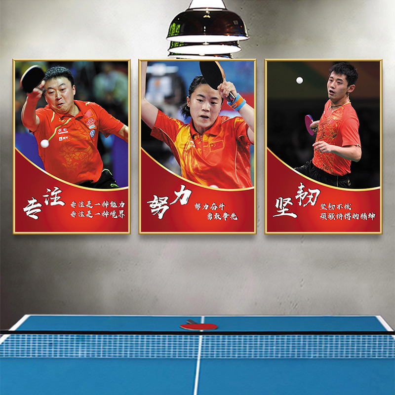 乒乓球运动员球室海报体育明星张继科刘诗雯孙颖莎墙贴纸贴画挂画