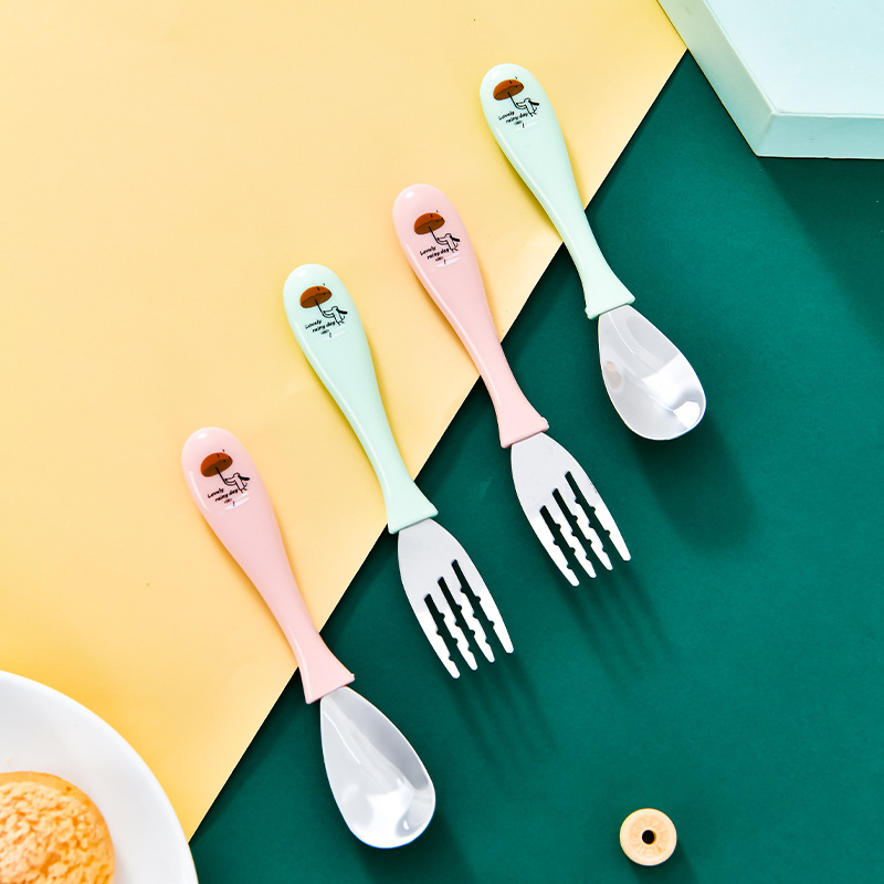 tableware set maternal and child products baby baby children spoon short handle 304 stainless steel children spoon fork