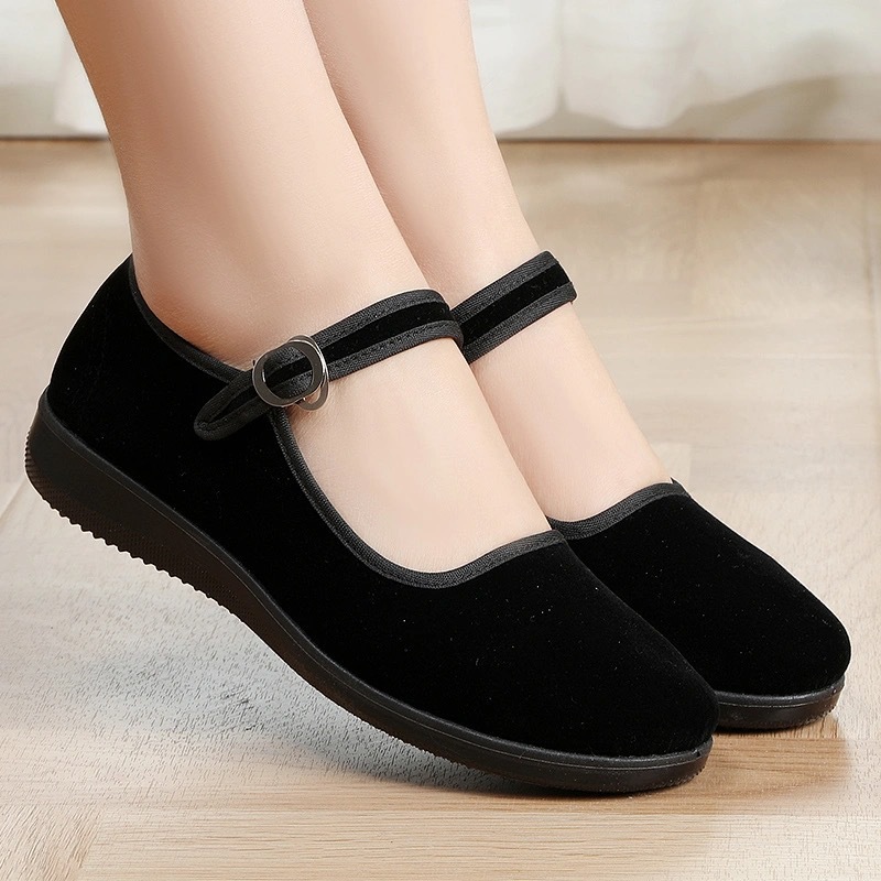 Autumn Women's Shoes Wholesale Old Beijing Cloth Shoes Female Black Generation Middle-Aged Mom Shoes Hotel Work Shoes Cloth Shoes in Stock