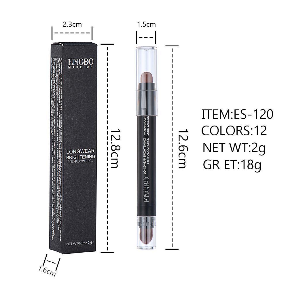 Engbo New Double-Headed Eyeliner Pen Amazon Eyeliner Pen Brush Lasting Shimmer Matte Cross-Border Eye Shadow