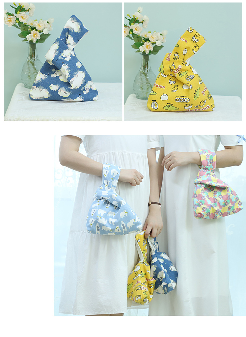 日式和风套结手腕袋简约文艺花纹手腕包手提遛弯装手机钥匙随身包