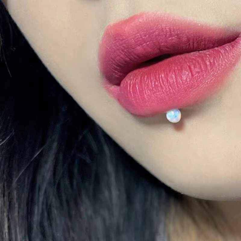 跨境热销款钛钢唇钉澳宝内牙球唇环澳宝耳钉耳蜗钉穿刺饰品现货